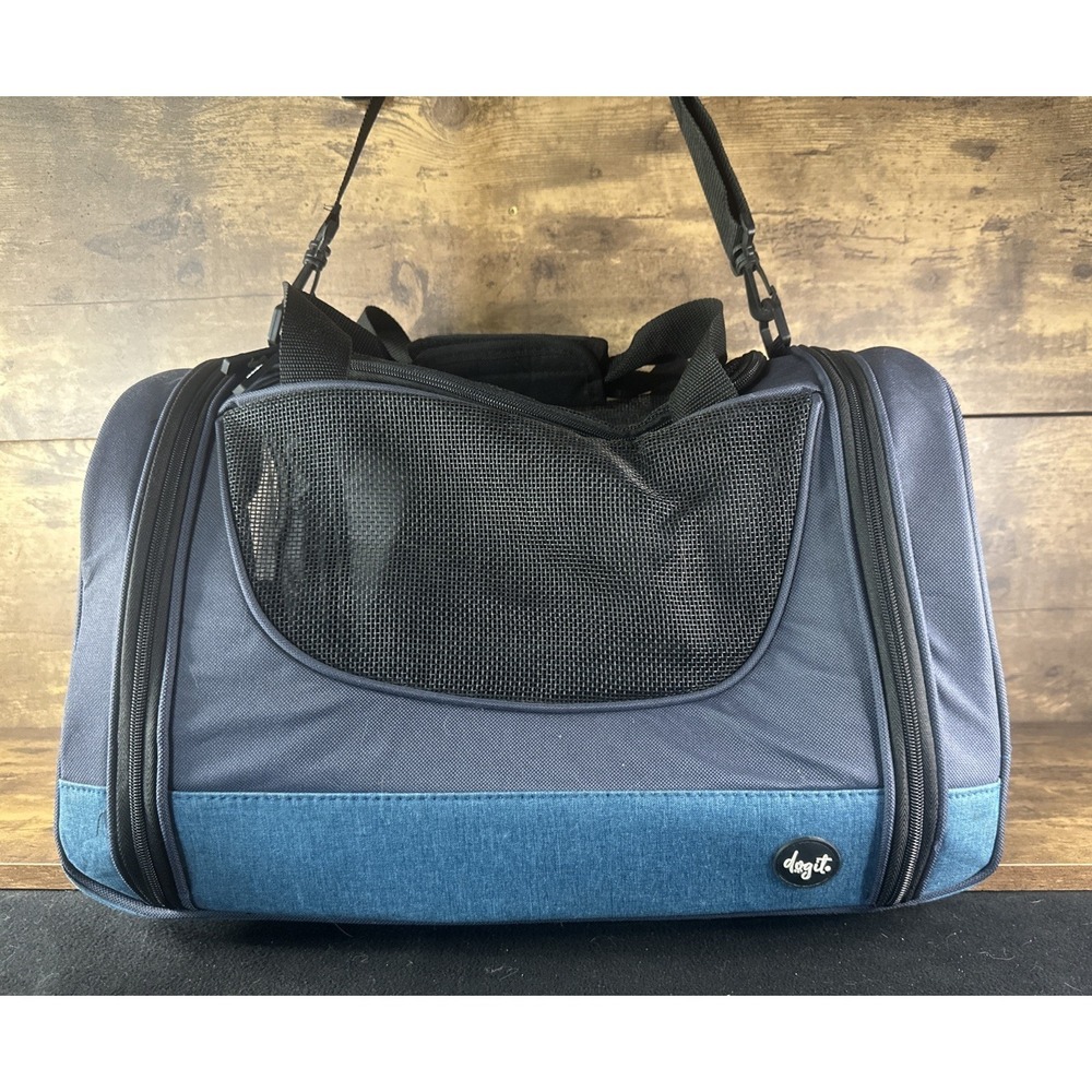 Dogit Explorer Soft Pet Carrier Tote Black/Blue Fast Shipping Shoulder Strap